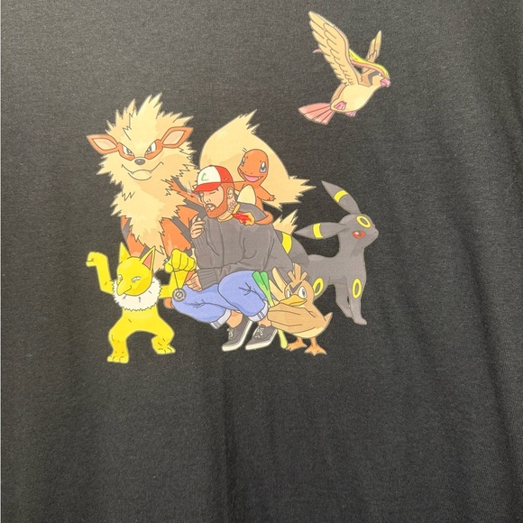 Mac Miller and Pokémon Medium Unisex Black Shirt Short Sleeve - Picture 2 of 2